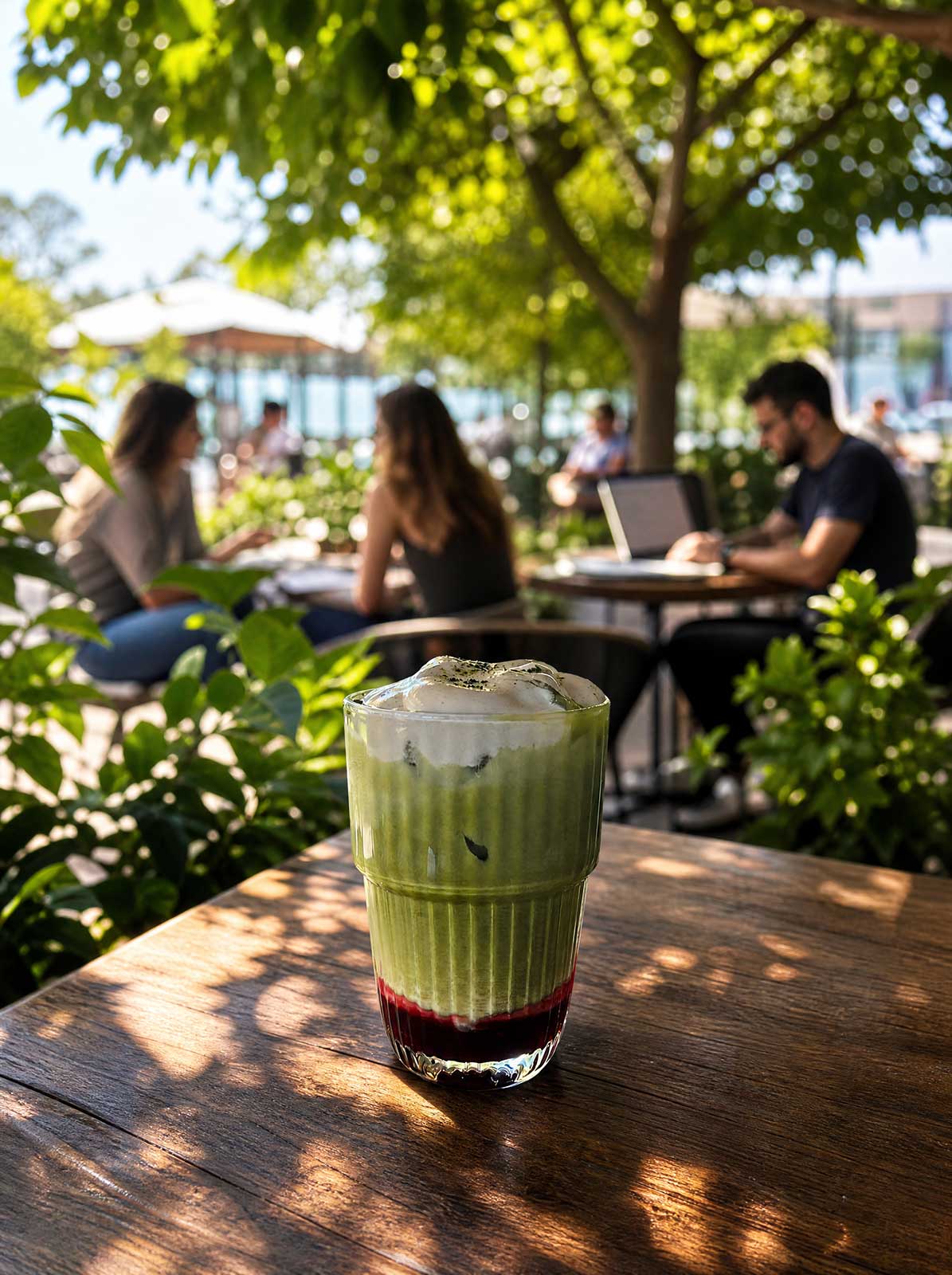 AI obrada Matcha latte slike za Instagram