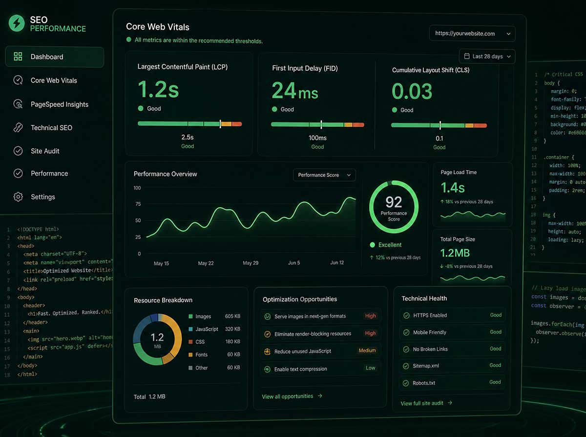 Tehnički SEO, Core Web Vitals i optimizacija performansi sajta